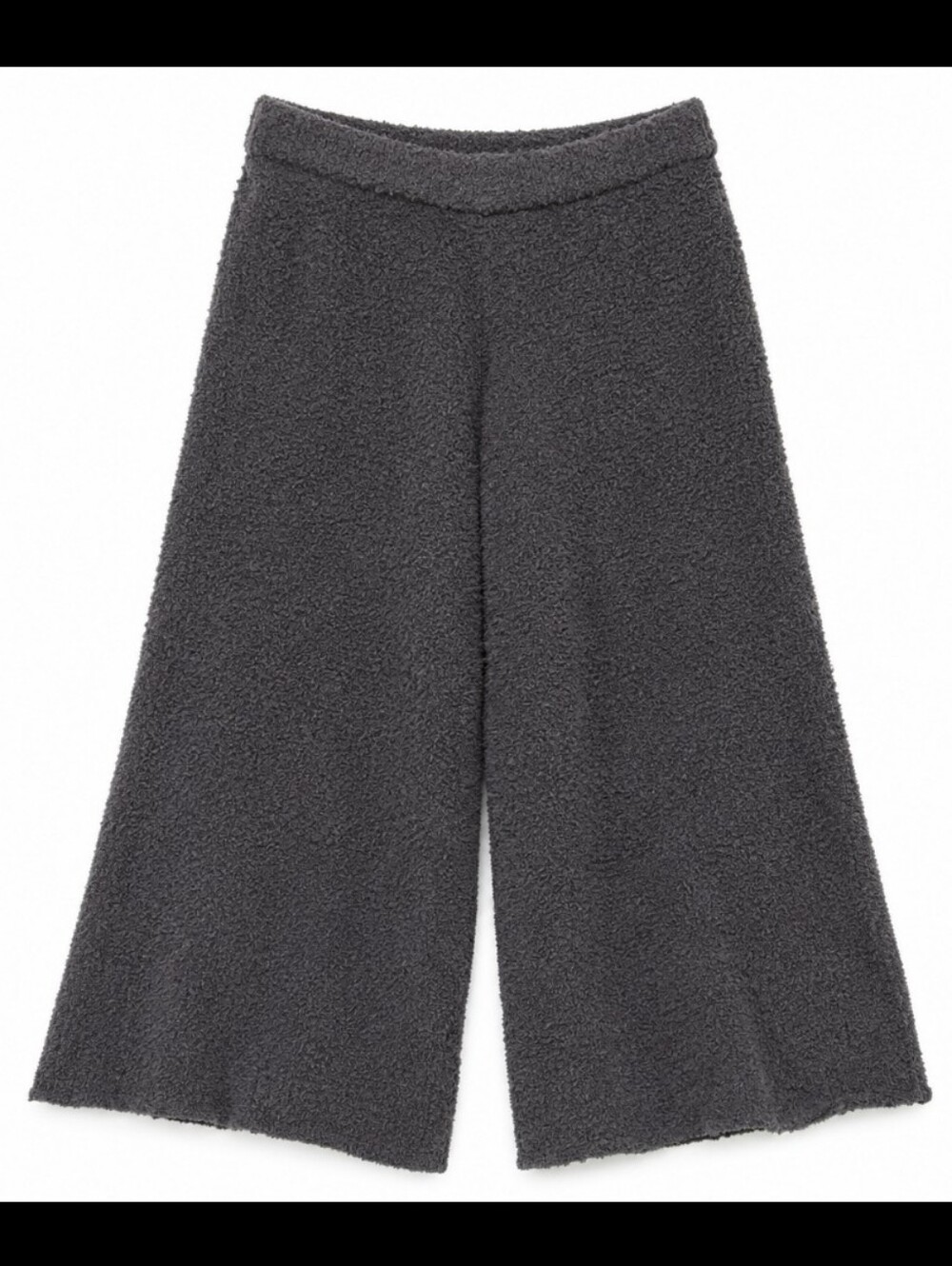 Natural Life Soft Cozy Cropped Wide Leg Raw Hem Lounge Pants Dark Gray Size L